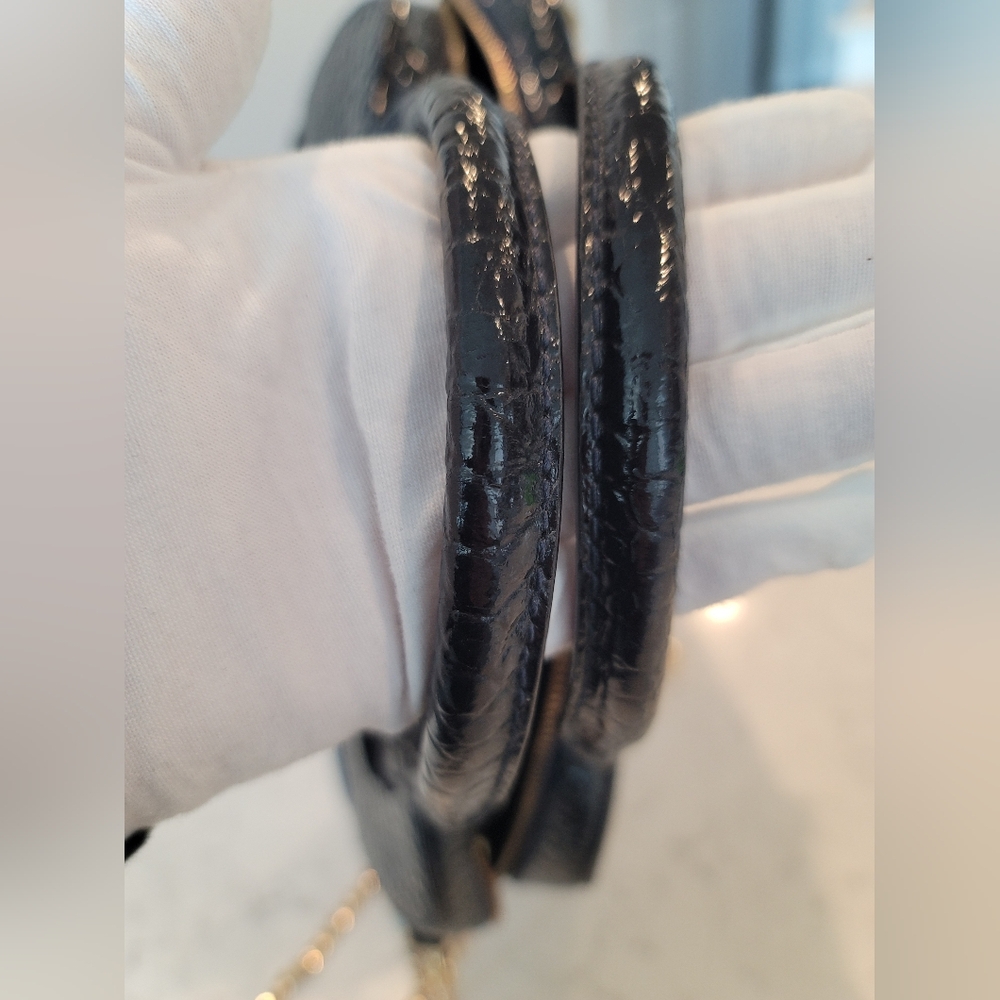 Kate Spade Felix Riverside Street Croc-Embossed Leather Handbag Navy Blue - Picture 13 of 16